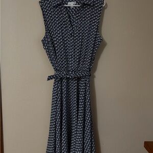 Charter Club blue and White nautical sail boat Midi Dress